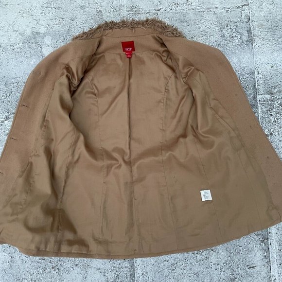 Esprit Penny Lane With Fur Trim Women Jacket Fur Coat Size M - Picture 10 of 12